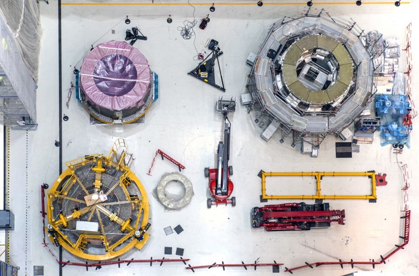 All the elements are now in place to start building the 1,000-tonne, 18-metre-tall central solenoid—a superconducting magnet powerful enough to lift an aircraft carrier out of the water. (https://www.iter.org/newsline/-/2924) (Click to view larger version...)